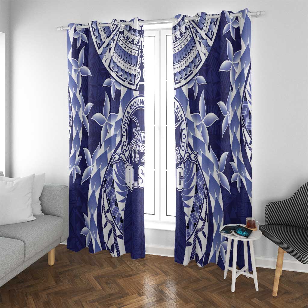 Tonga Queen Salote College Window Curtain Centenary Navy Version LT05 With Grommets Navy - Polynesian Pride