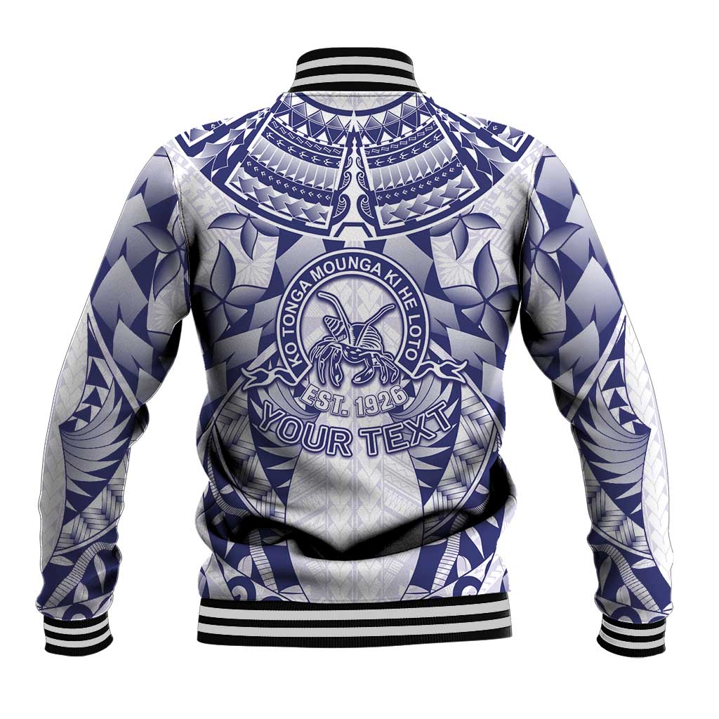 Personalised Tonga Queen Salote College Baseball Jacket Centenary White Version LT05 - Polynesian Pride