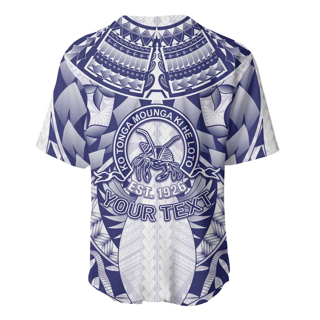 Personalised Tonga Queen Salote College Baseball Jersey Centenary White Version LT05 - Polynesian Pride