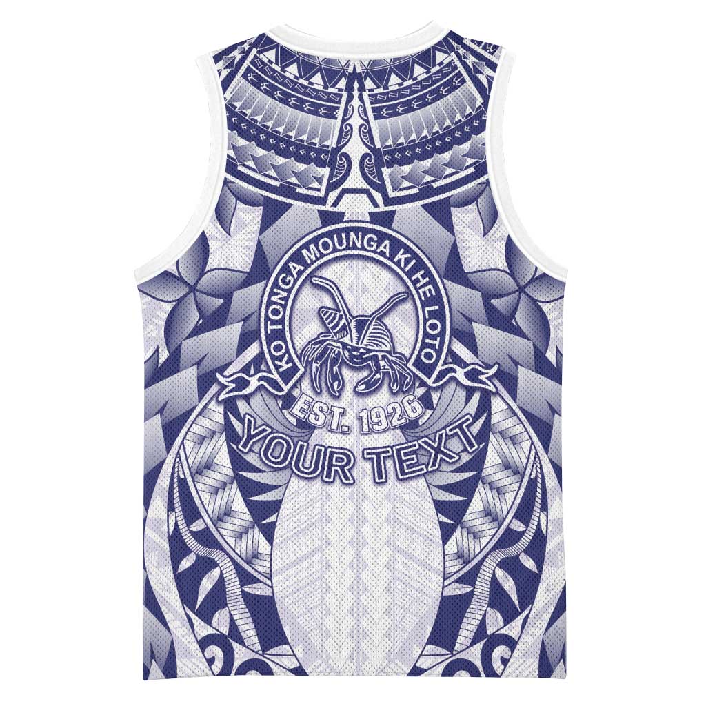 Personalised Tonga Queen Salote College Basketball Jersey Centenary White Version LT05 - Polynesian Pride