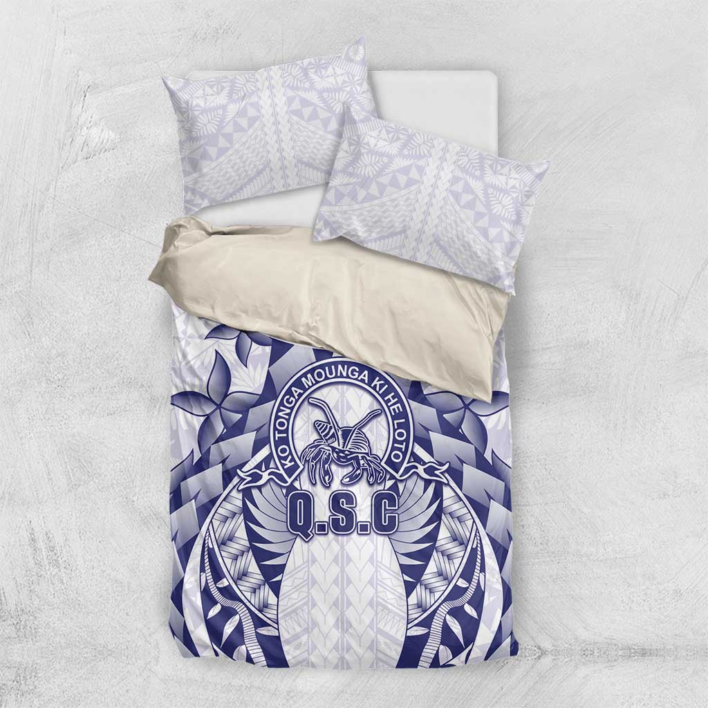 Tonga Queen Salote College Bedding Set Centenary White Version LT05 US Twin 172cm x 218cm White - Polynesian Pride