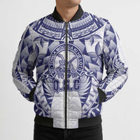 Personalised Tonga Queen Salote College Bomber Puffer Jacket Centenary White Version LT05 - Polynesian Pride