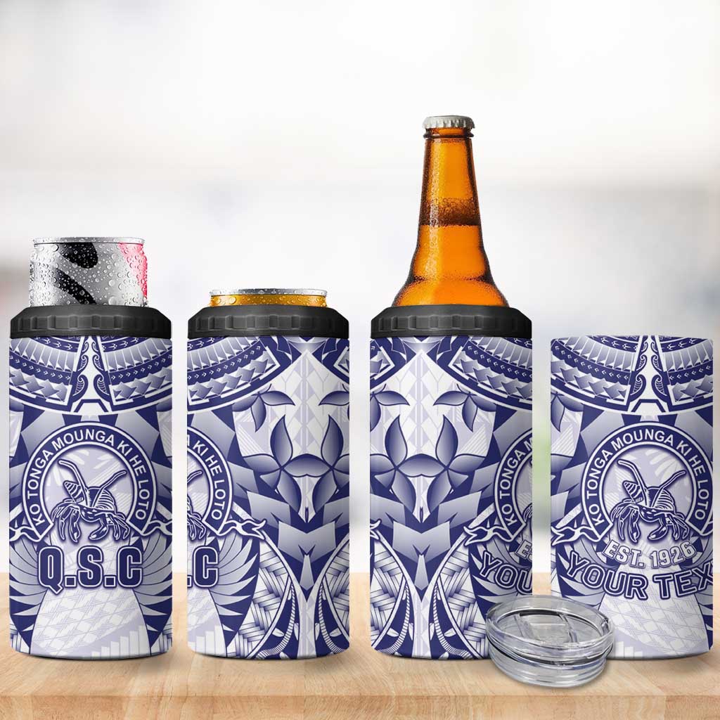 Personalised Tonga Queen Salote College 4 in 1 Can Cooler Tumbler Centenary White Version LT05 - Polynesian Pride