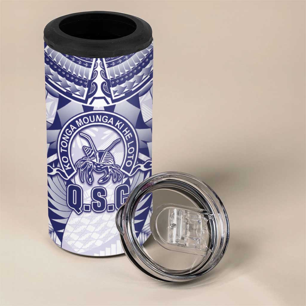 Personalised Tonga Queen Salote College 4 in 1 Can Cooler Tumbler Centenary White Version LT05 - Polynesian Pride