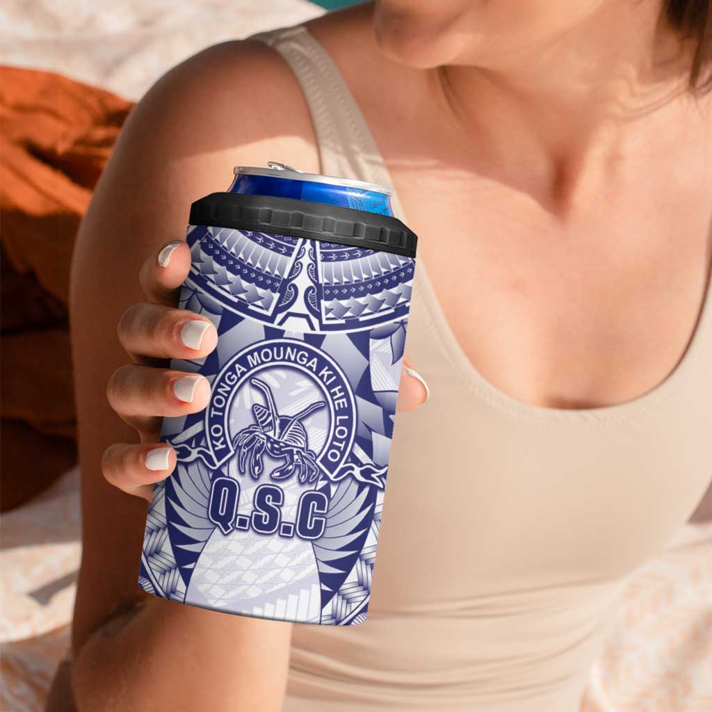 Personalised Tonga Queen Salote College 4 in 1 Can Cooler Tumbler Centenary White Version LT05 - Polynesian Pride