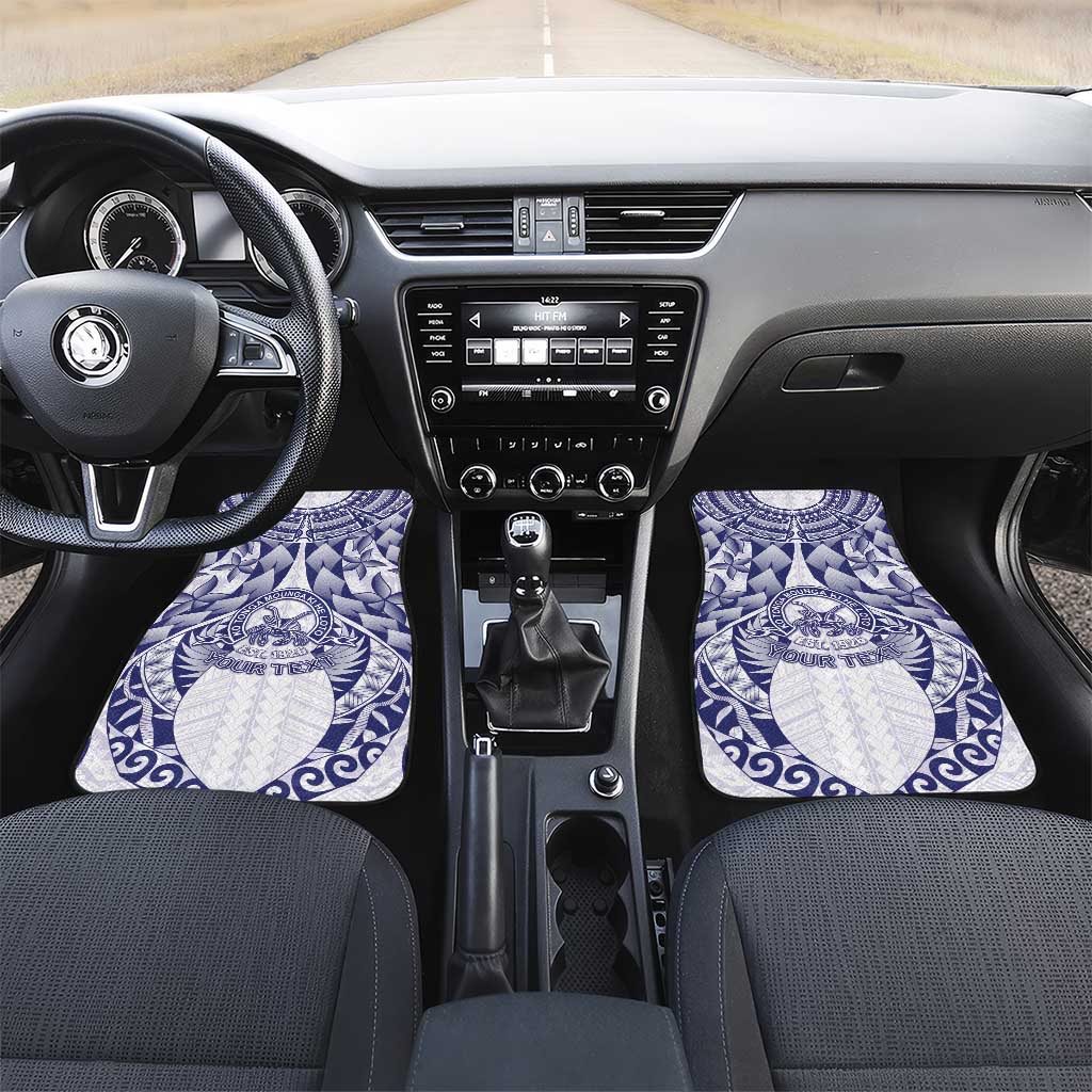 Personalised Tonga Queen Salote College Car Mats Centenary White Version LT05 Set 2pcs - Front White - Polynesian Pride