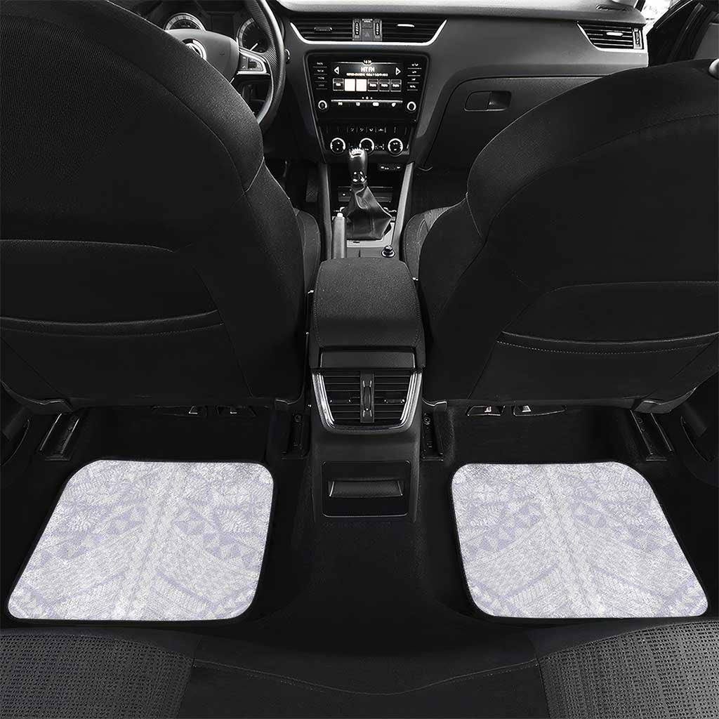 Personalised Tonga Queen Salote College Car Mats Centenary White Version LT05 Set 2pcs - Back White - Polynesian Pride
