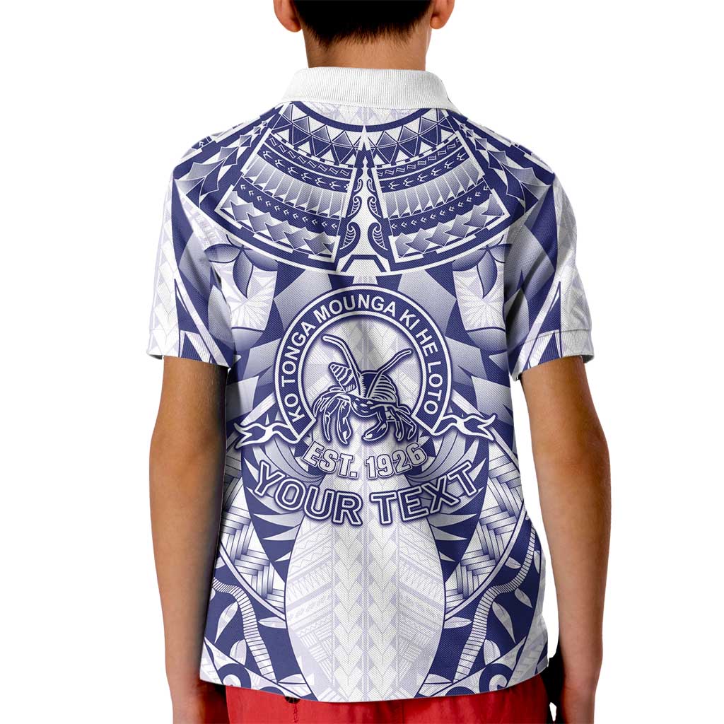 Personalised Tonga Queen Salote College Kid Polo Shirt Centenary White Version LT05 - Polynesian Pride