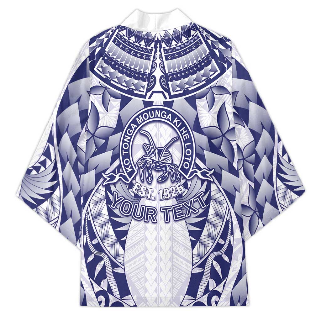 Personalised Tonga Queen Salote College Kimono Centenary White Version LT05 - Polynesian Pride