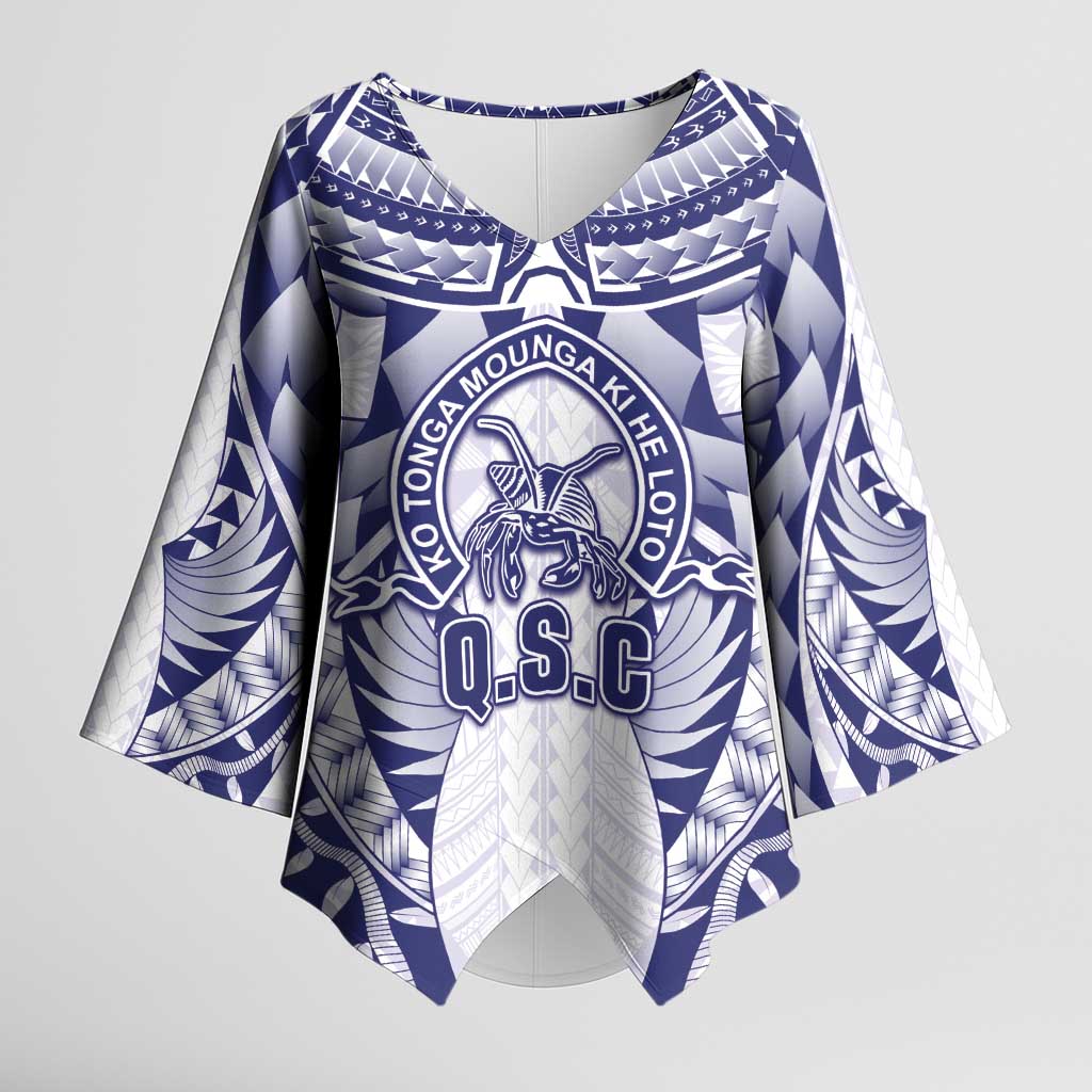 Personalised Tonga Queen Salote College Kimono Sleeve Blouse Centenary White Version LT05 Female White - Polynesian Pride