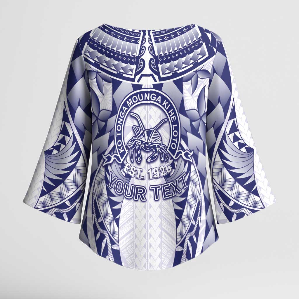 Personalised Tonga Queen Salote College Kimono Sleeve Blouse Centenary White Version LT05 - Polynesian Pride