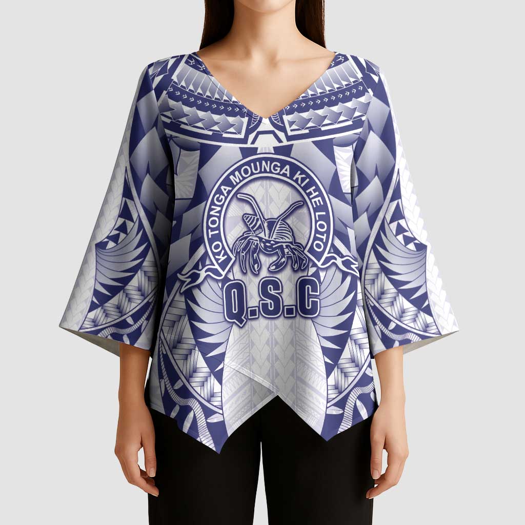 Personalised Tonga Queen Salote College Kimono Sleeve Blouse Centenary White Version LT05 - Polynesian Pride