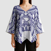 Personalised Tonga Queen Salote College Kimono Sleeve Blouse Centenary White Version LT05 - Polynesian Pride