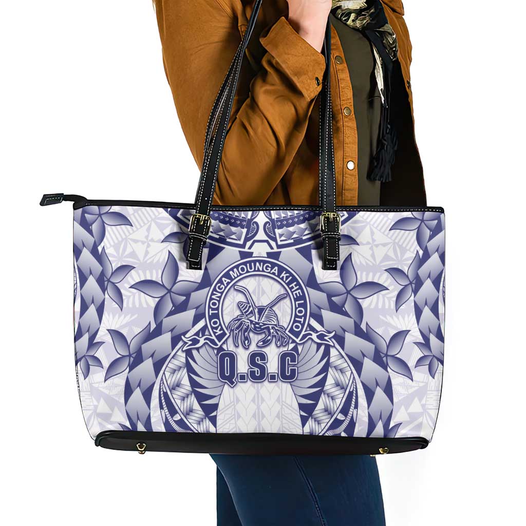 Tonga Queen Salote College Leather Tote Bag Centenary White Version LT05 - Polynesian Pride