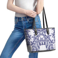 Tonga Queen Salote College Leather Tote Bag Centenary White Version LT05 - Polynesian Pride