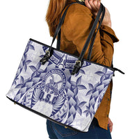 Tonga Queen Salote College Leather Tote Bag Centenary White Version LT05 - Polynesian Pride