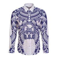 Personalised Tonga Queen Salote College Long Sleeve Button Shirt Centenary White Version LT05 Unisex White - Polynesian Pride