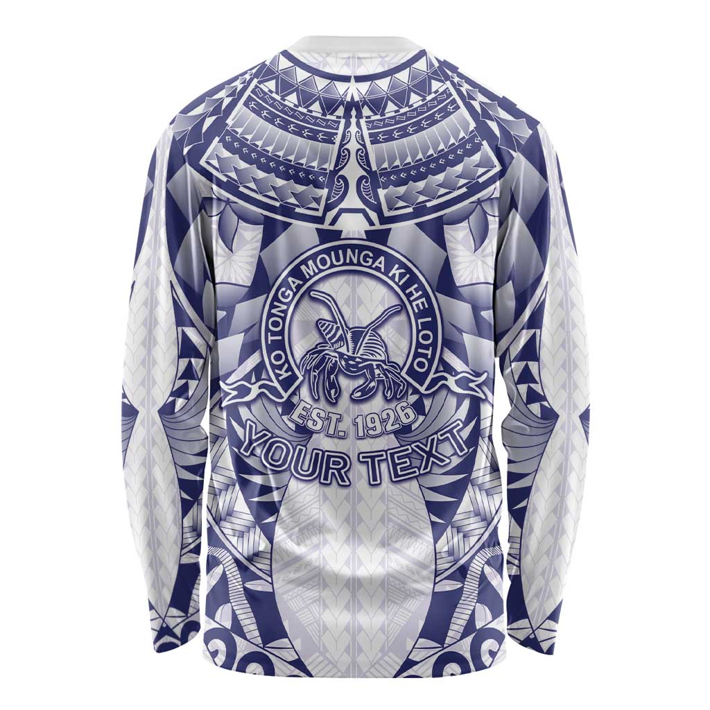 Personalised Tonga Queen Salote College Long Sleeve Shirt Centenary White Version LT05 - Polynesian Pride