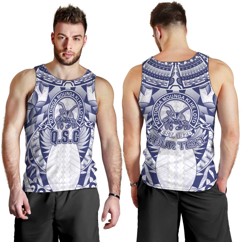 Personalised Tonga Queen Salote College Men Tank Top Centenary White Version