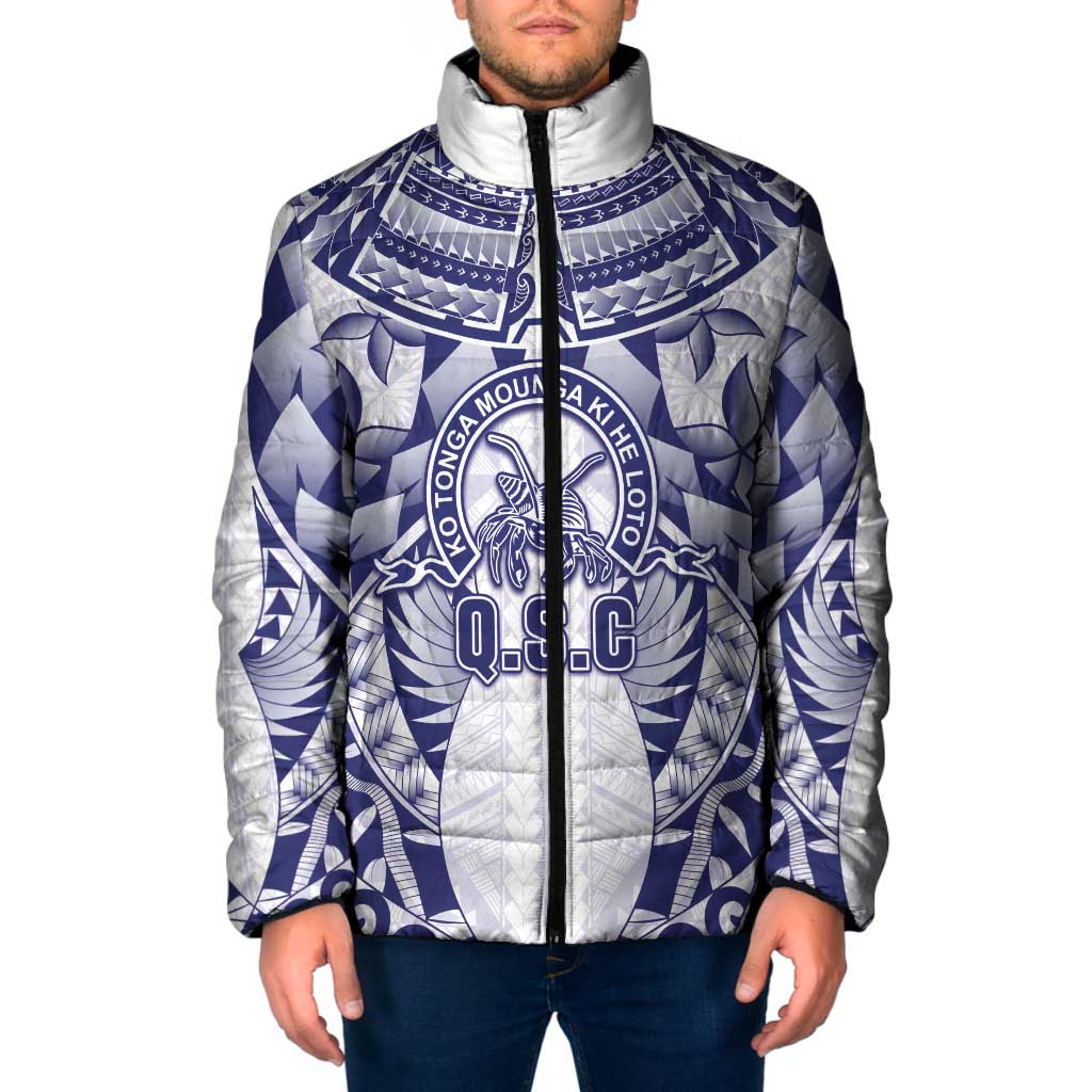 Personalised Tonga Queen Salote College Padded Jacket Centenary White Version LT05 Men White - Polynesian Pride