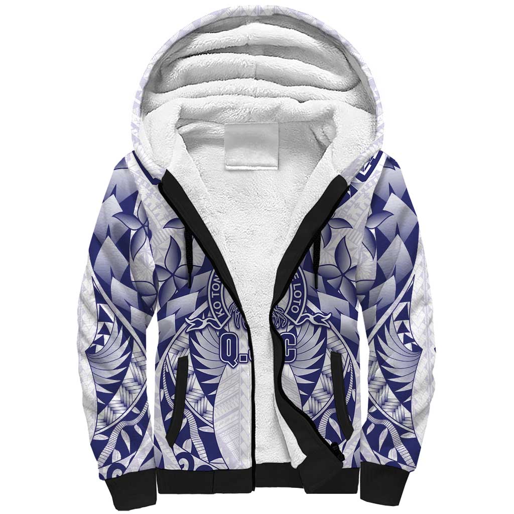 Personalised Tonga Queen Salote College Sherpa Hoodie Centenary White Version LT05 Unisex White - Polynesian Pride