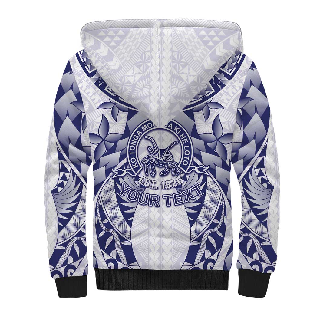 Personalised Tonga Queen Salote College Sherpa Hoodie Centenary White Version LT05 - Polynesian Pride