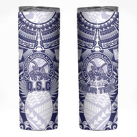 Personalised Tonga Queen Salote College Skinny Tumbler Centenary White Version LT05 White - Polynesian Pride