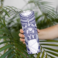 Personalised Tonga Queen Salote College Skinny Tumbler Centenary White Version LT05 - Polynesian Pride