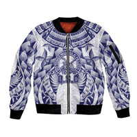 Personalised Tonga Queen Salote College Sleeve Zip Bomber Jacket Centenary White Version