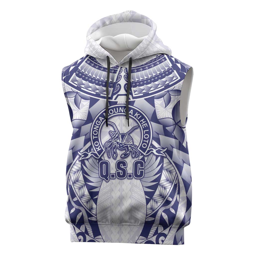 Personalised Tonga Queen Salote College Sleeveless Hoodie Centenary White Version LT05 White - Polynesian Pride