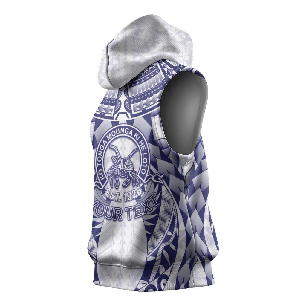 Personalised Tonga Queen Salote College Sleeveless Hoodie Centenary White Version LT05 - Polynesian Pride