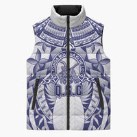 Personalised Tonga Queen Salote College Sleeveless Puffer Jacket Centenary White Version LT05 Unisex White - Polynesian Pride
