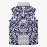 Personalised Tonga Queen Salote College Sleeveless Puffer Jacket Centenary White Version LT05 - Polynesian Pride