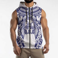 Personalised Tonga Queen Salote College Sleeveless Zip Hoodie Centenary White Version LT05 - Polynesian Pride
