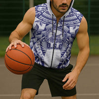 Personalised Tonga Queen Salote College Sleeveless Zip Hoodie Centenary White Version LT05 - Polynesian Pride