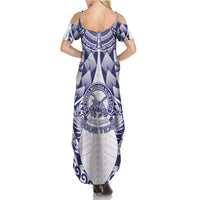 Personalised Tonga Queen Salote College Summer Maxi Dress Centenary White Version LT05 - Polynesian Pride