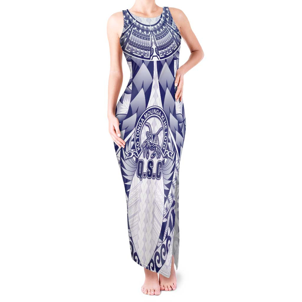 Personalised Tonga Queen Salote College Tank Maxi Dress Centenary White Version LT05 Women White - Polynesian Pride