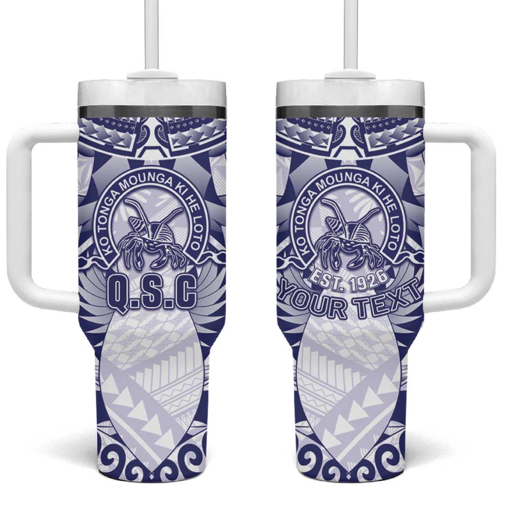 Personalised Tonga Queen Salote College Tumbler With Handle Centenary White Version LT05 One Size: 40 oz White - Polynesian Pride