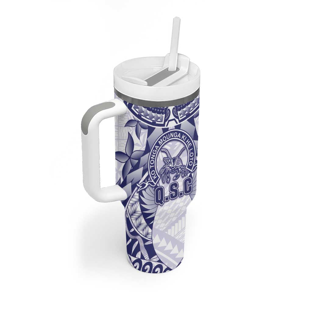 Personalised Tonga Queen Salote College Tumbler With Handle Centenary White Version LT05 - Polynesian Pride