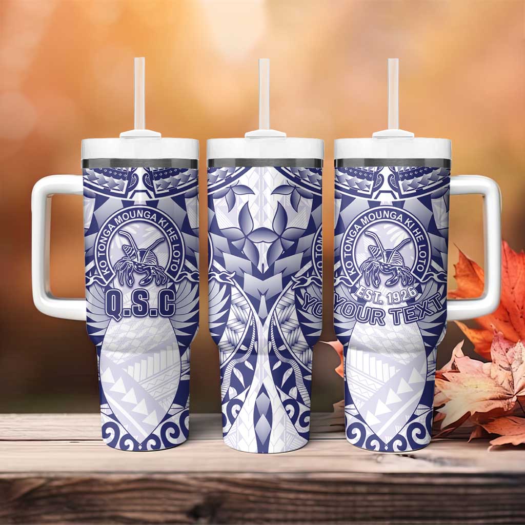 Personalised Tonga Queen Salote College Tumbler With Handle Centenary White Version LT05 - Polynesian Pride
