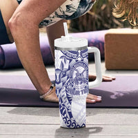 Personalised Tonga Queen Salote College Tumbler With Handle Centenary White Version LT05 - Polynesian Pride