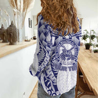 Personalised Tonga Queen Salote College Women Casual Shirt Centenary White Version LT05 - Polynesian Pride