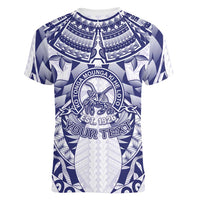 Personalised Tonga Queen Salote College Women V-Neck T-Shirt Centenary White Version LT05 - Polynesian Pride