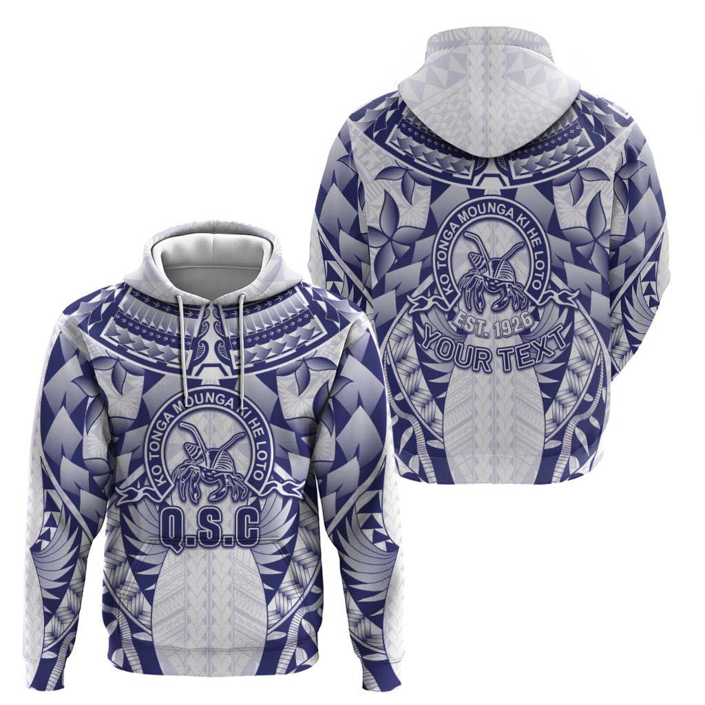 Personalised Tonga Queen Salote College Zip Hoodie Centenary White Version LT05 - Polynesian Pride