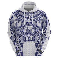 Personalised Tonga Queen Salote College Zip Hoodie Centenary White Version LT05 - Polynesian Pride
