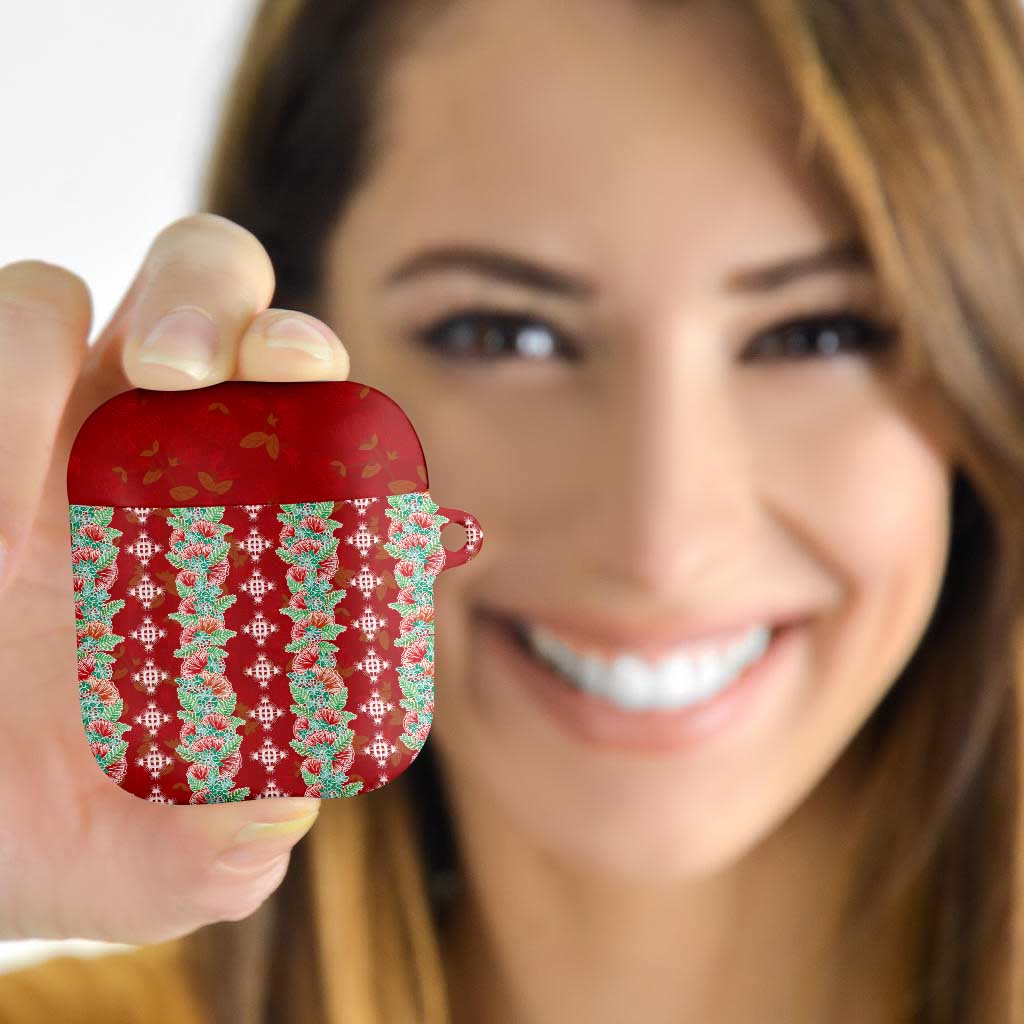 Hawaii Ohia Lehua AirPods Case Tropical Vibes Crimson LT05 - Polynesian Pride