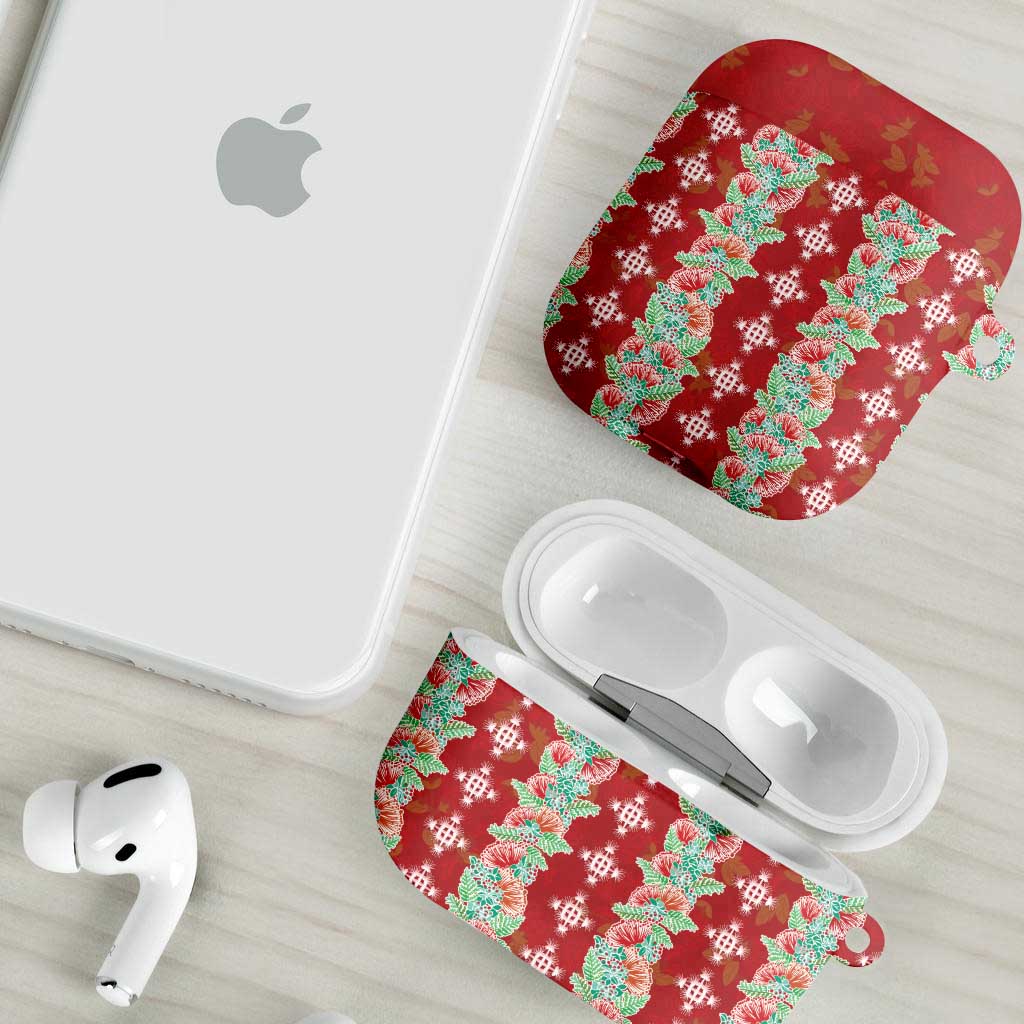 Hawaii Ohia Lehua AirPods Case Tropical Vibes Crimson LT05 - Polynesian Pride
