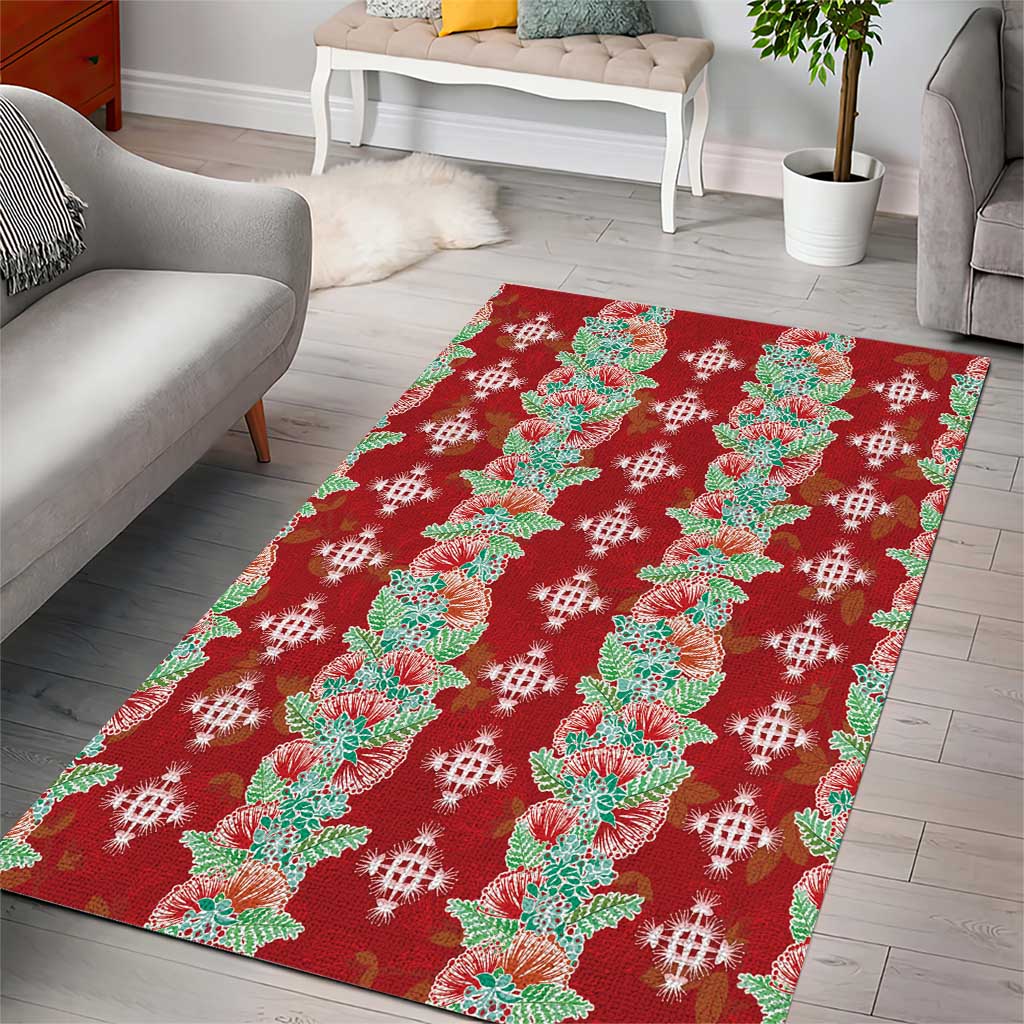 Hawaii Ohia Lehua Area Rug Tropical Vibes Crimson LT05 - Polynesian Pride