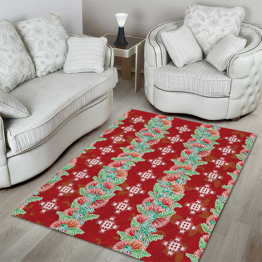 Hawaii Ohia Lehua Area Rug Tropical Vibes Crimson LT05 - Polynesian Pride
