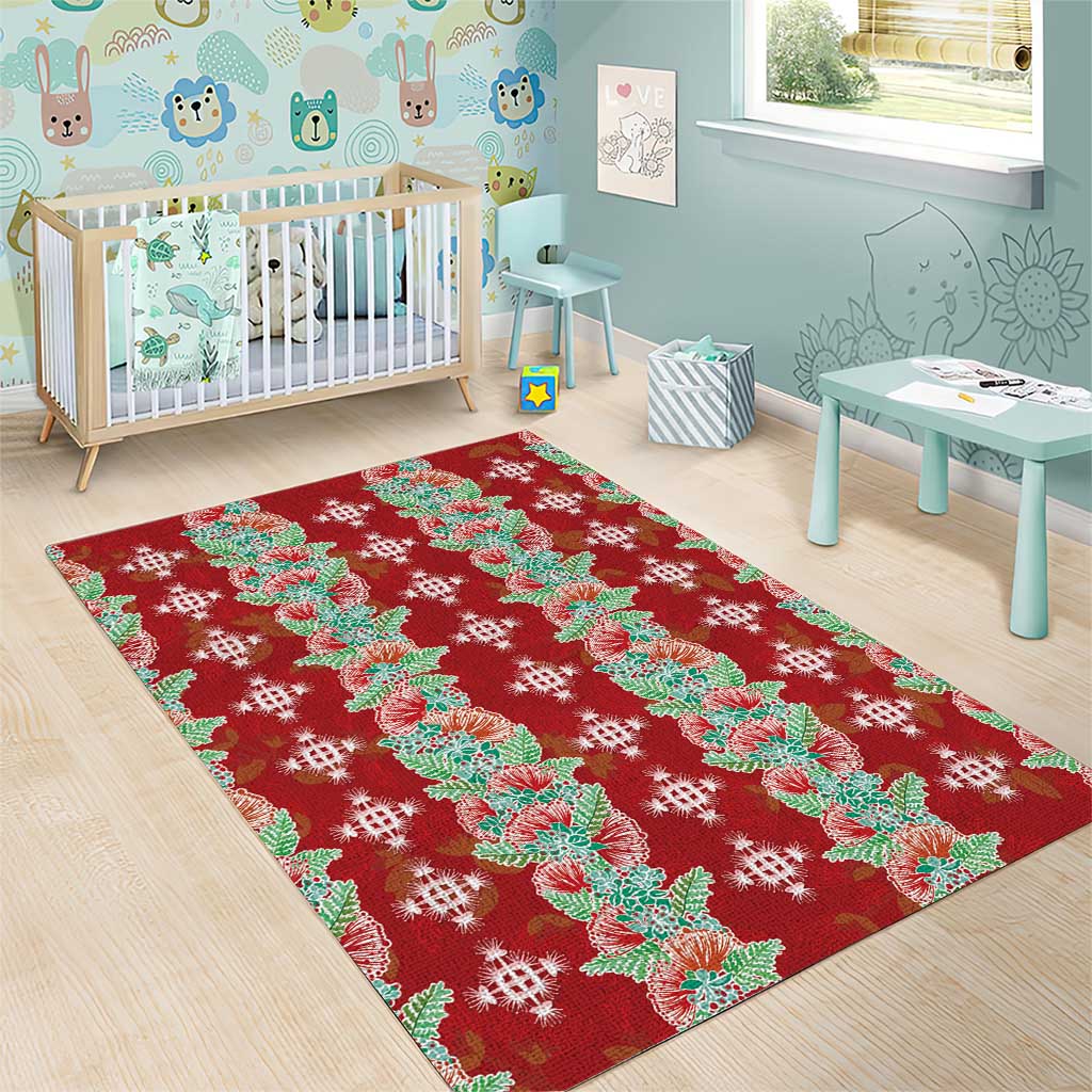 Hawaii Ohia Lehua Area Rug Tropical Vibes Crimson LT05 - Polynesian Pride